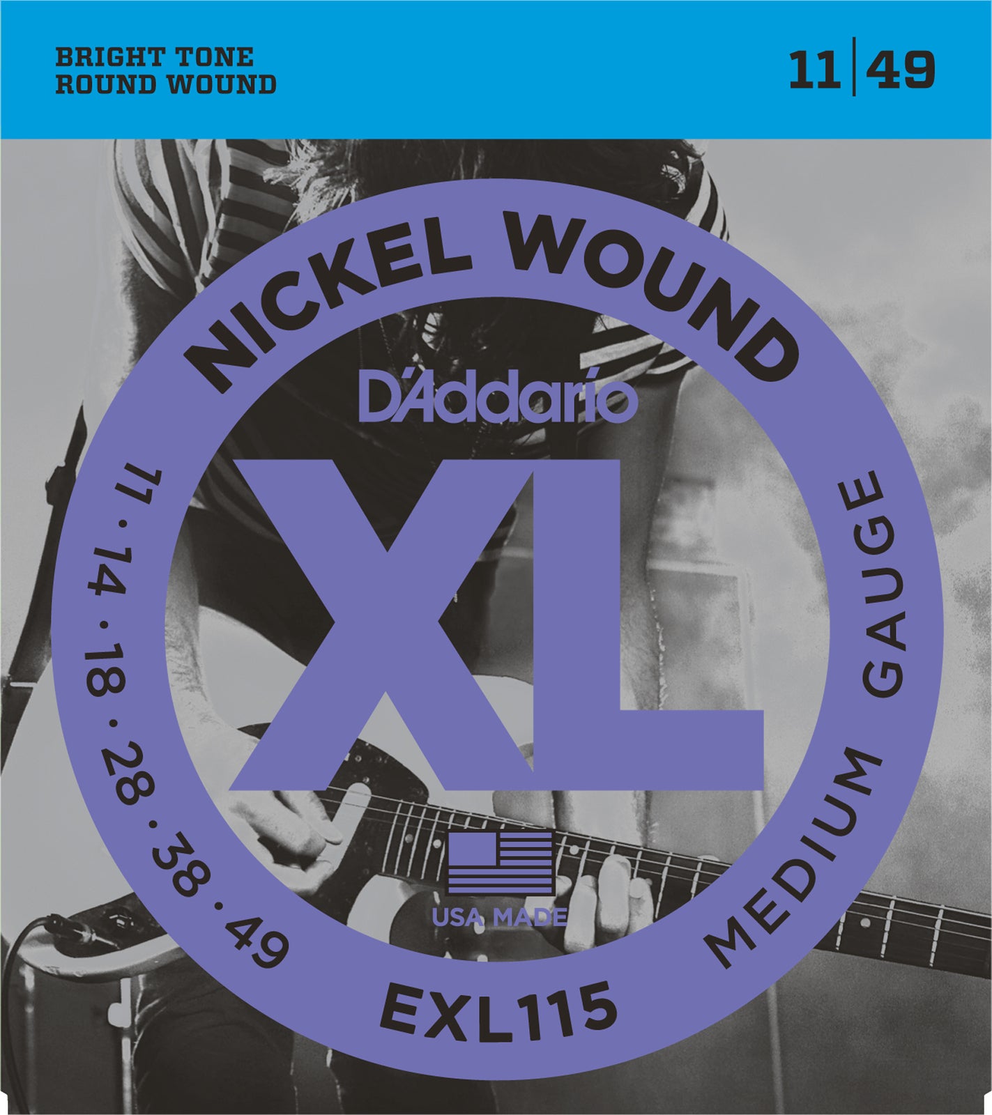 D'Addario EXL115 11/49 NW Electric Guitar Set Q - 10 Pack