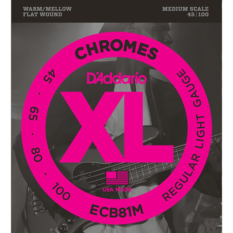 D'Addario Regular Medium Scale Chromes Bass Strings ECB81M