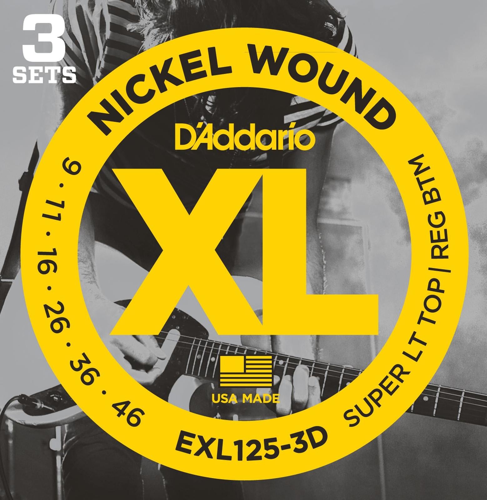 D'addario EXL125 3-Pack Electric Guitar Strings