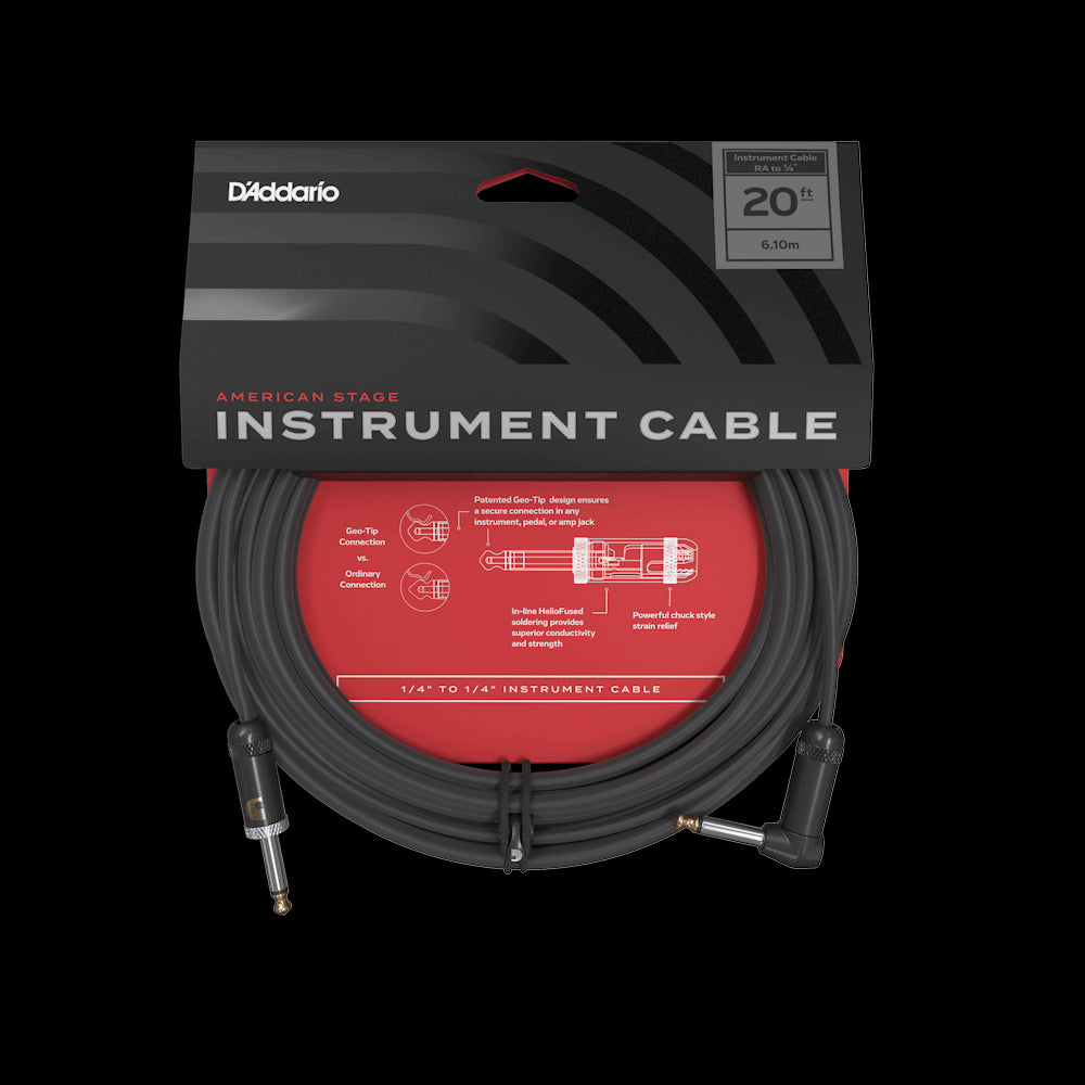 D'Addario American Stage Inst 20ft Cable