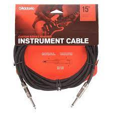 D'Addario Custom Series Instrument Cable 15ft Straight to Straight