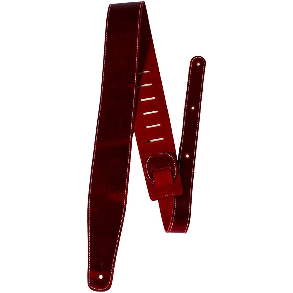 Perris 2.5" Baseball Leather Red Guitar Strap