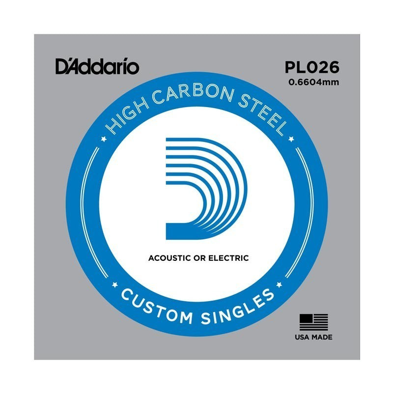 D'Addario SINGLES - PS026 Plain steel