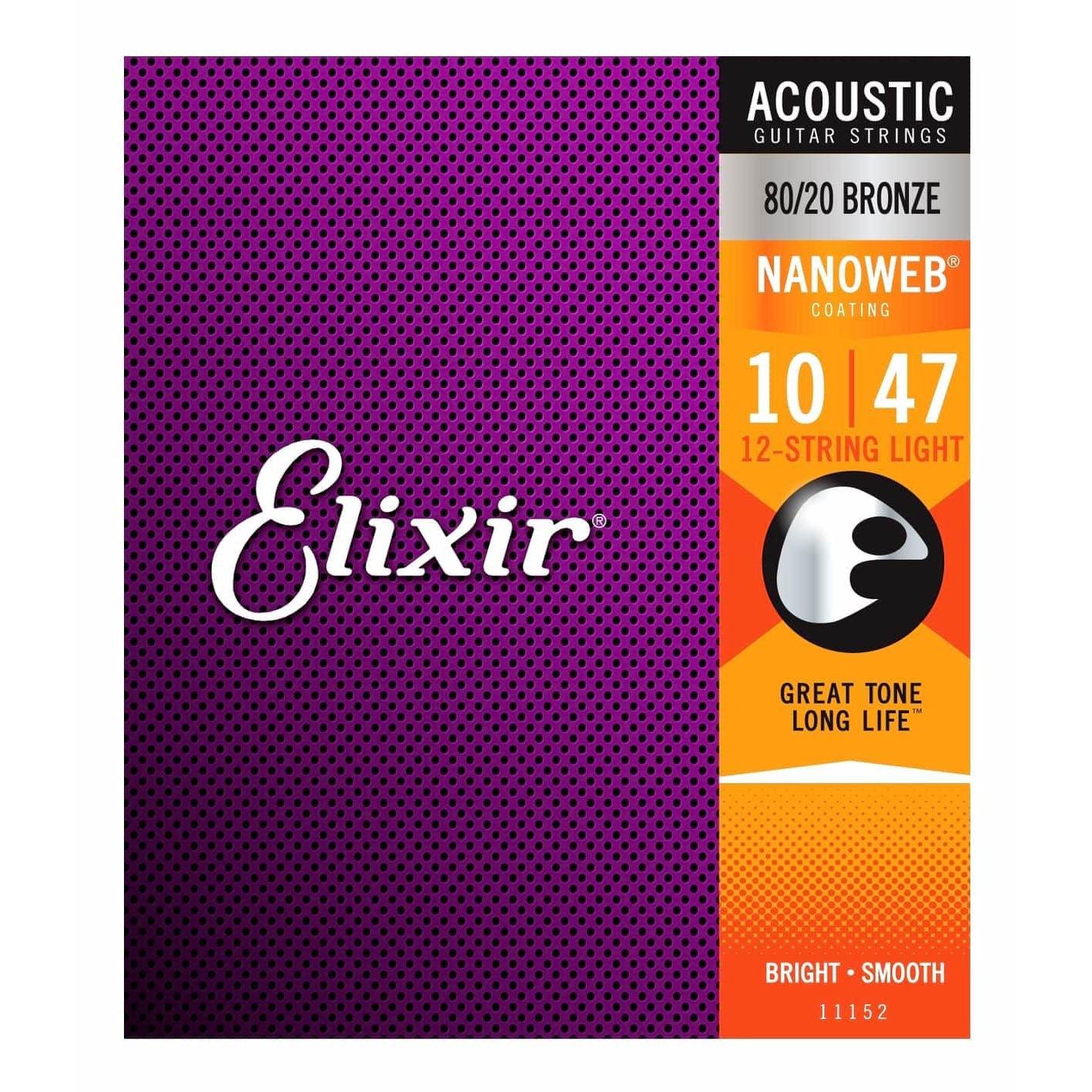 Elixir Nanoweb 10-47 Acoustic Guitar Strings