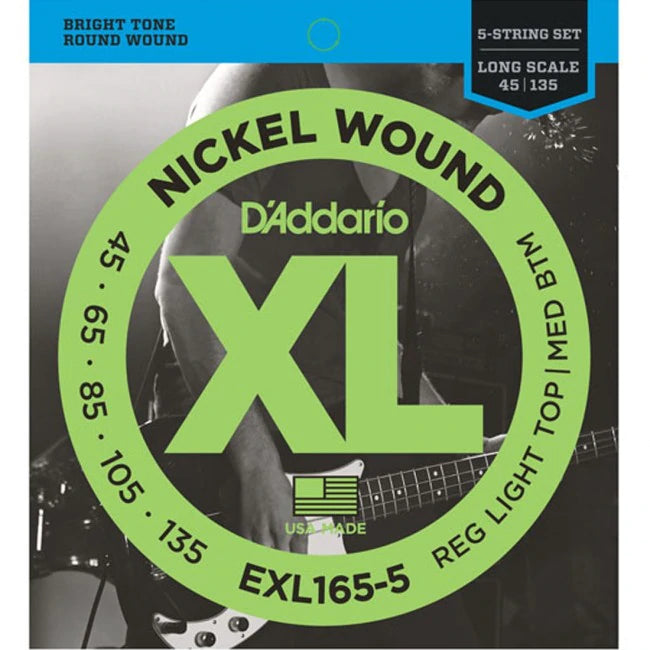 D'Addario EXL165 5-String Bass Guitar Strings