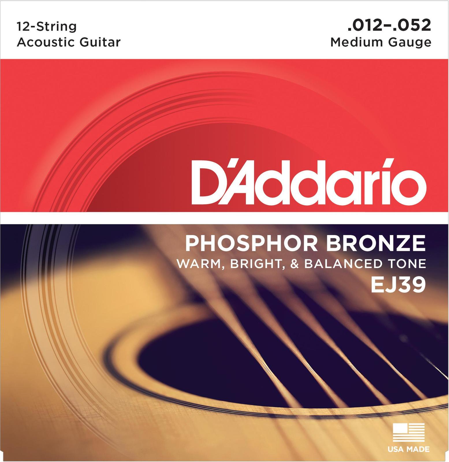 D'Addarrio EJ39 12-52 12-String Acoustic Guitar Strings