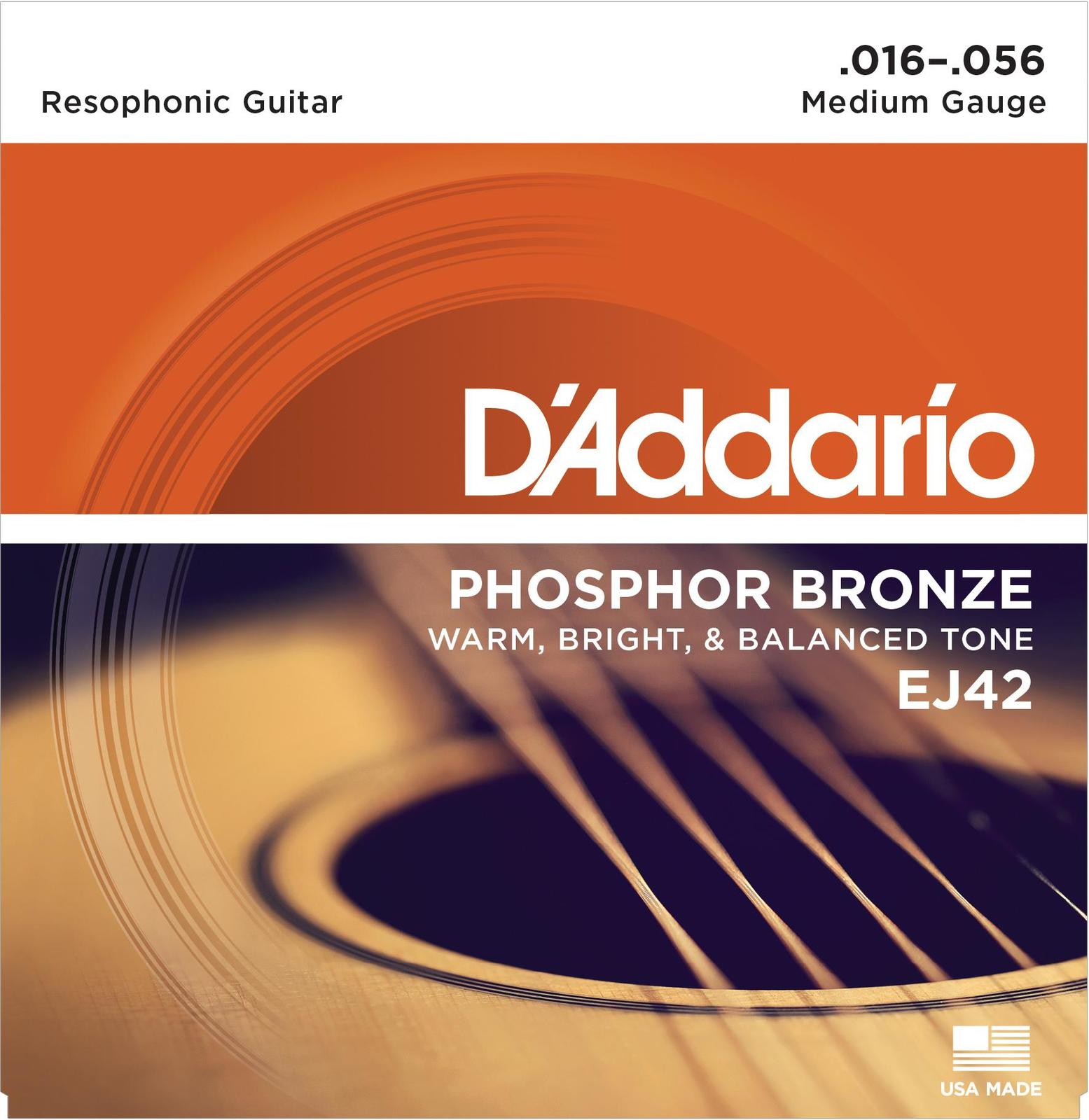 D'Addario 16-56 EJ42 Resophonic Acoustic Guitar Strings