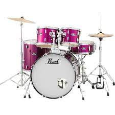 Pearl RS Junior 5-PCS Drumkit W/Hardware & Cymbals Pink