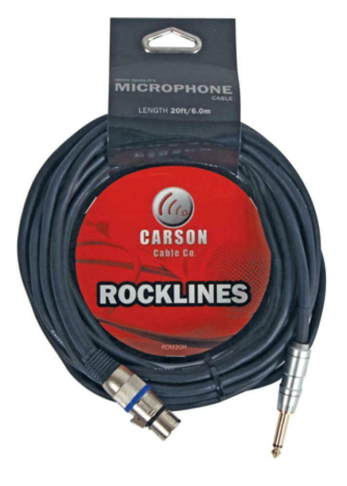 Carson Rocklines 20' 1/4" Jack To Female XLR Mic Cable
