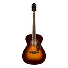 Fender PO-220E Orchestra Acoustic Guitar - Ovangkol Fingerboard - 3-Color Vintage Sunburst W/Case